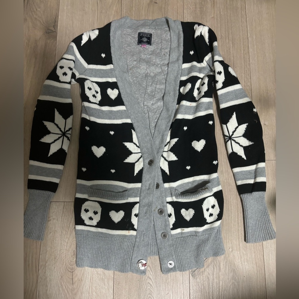 Used But Not Abused PINK xs Sweater-Jacket (double-lined coat for extra warmth)